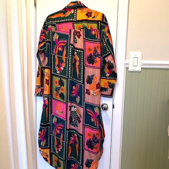 Tropical Print Button-front Duster/Lounger - Picture 6 of 10